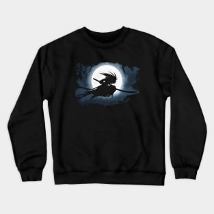 Samurai Moon Grunge Crewneck Sweatshirt